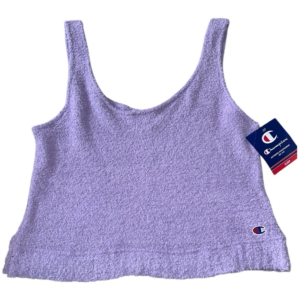NWT Champion Purple Soft Plush Cropped Tank Top Sleep Lounge Comfort XL New